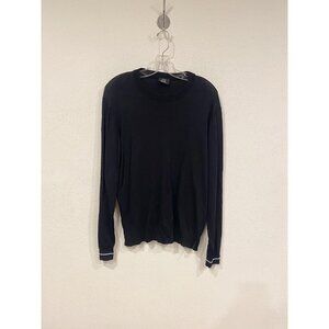 Genti Sweater Mens 2XL Black Crewneck Pullover Lightweight Viscose Nylon Knit